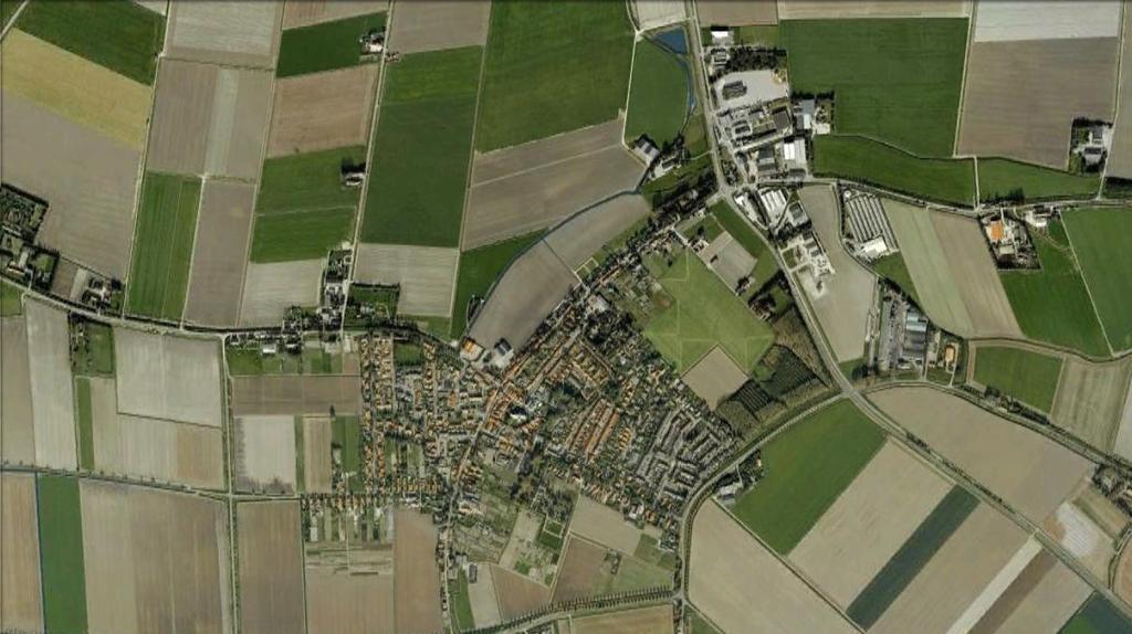 Een nieuwe voortuin voor het dorp Heldere begrenzing: N215 is de straat Oudelandsedijk is de oprit