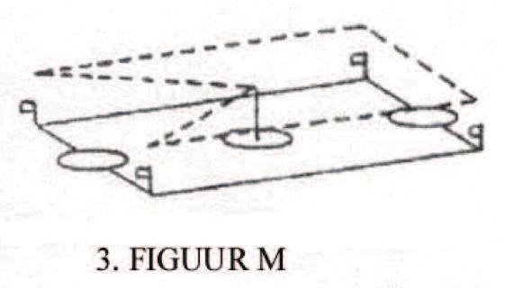 3. FIGUUR M Het model stijgt vertikaal op tot ooghoogte en stopt 2 seconden.