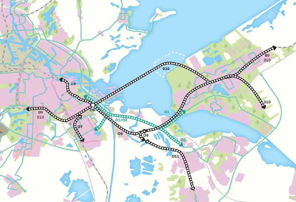Figuur 7.1 Ligging HOV busbaan A6/A1 Bron: OV-visie 2010-2030 Stadsregio Amsterdam 7.2 Reizigersprognose Het huidig aantal busreizigers op deze corridor is 2,7 miljoen per jaar.