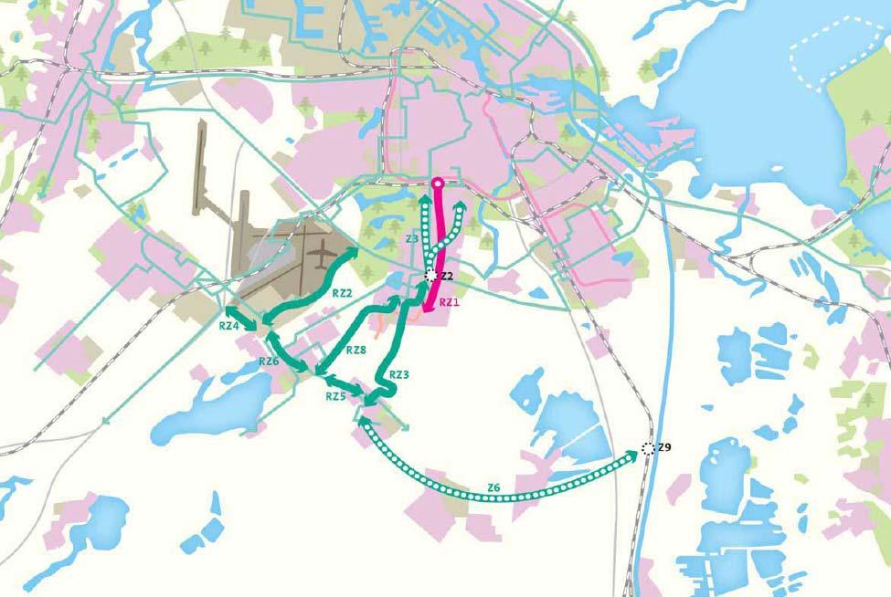 Figuur 8.1 Ligging HOV busbaan Schiphol Oost (RZ2) Bron: OV-visie 2010-2030 Stadsregio Amsterdam 8.2 Reizigersprognose Het huidig aantal busreizigers op deze corridor is 1,6 miljoen.