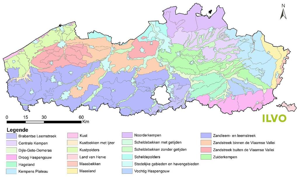 LANDSCHAPSSTREKEN VLAANDEREN BRONMATERIAAL Kaart: Landschapsstreken Vlaanderen Kaart Traditionele landschappen Eigenaar Universiteit Gent Vakgroep geografie Jaartal uitgave 2001 Inhoud kaart De