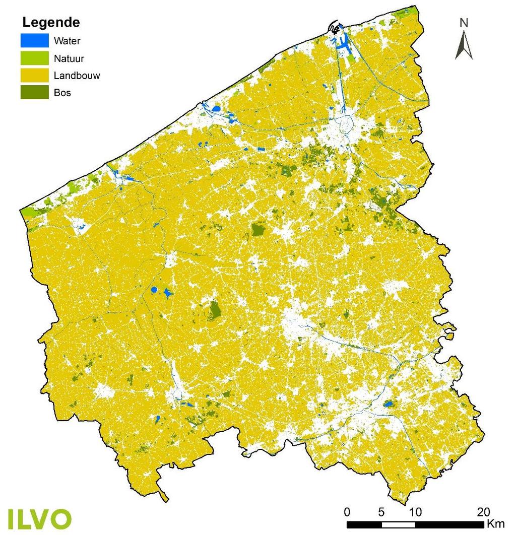 VOORBEELDEN Provincie West-Vlaanderen Kaart: Types open ruimte provincie West-Vlaanderen 26,1 73,9 Urbaan Open
