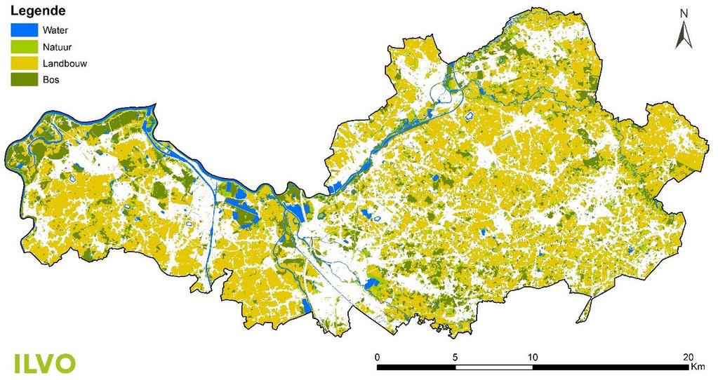 Mechelse regio Kaart: Types open ruimte Mechelse regio 37,3 62,7 Urbaan Open ruimte 37,3