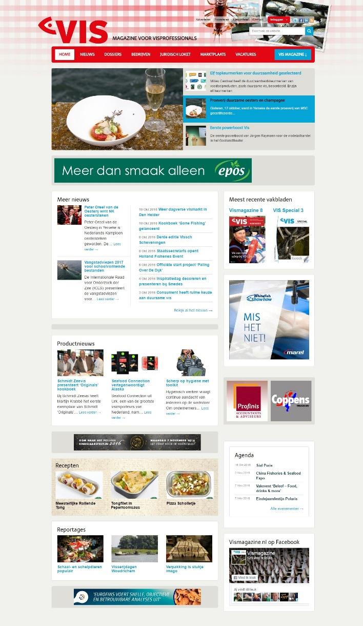 Website www.vismagazine.nl Menubanner Een menubanner is een vierkante banner, zowel stil als flash is mogelijk. De positie is rechts op de pagina.