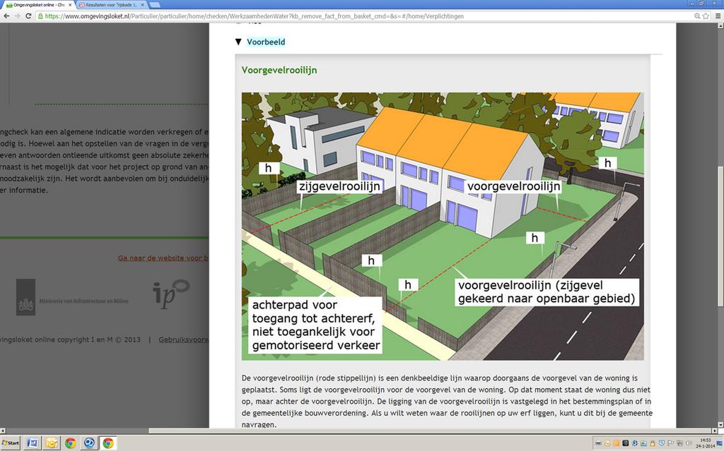 Bijlagen Voorgevelrooilijn De voorgevelrooilijn is de lijn die evenwijdig aan de weg langs de voorgevel van de woning loopt.