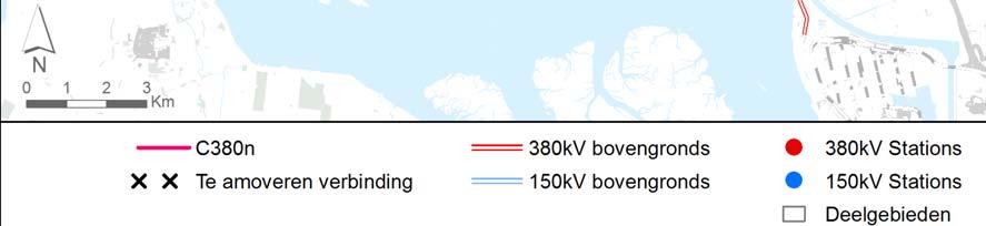 Omdat de bestaande 150kV-verbinding een relatief kleine veldlengte heeft wordt de nieuwe verbinding niet in de pas gebouwd, maar krijgt een autonome veldlengte van