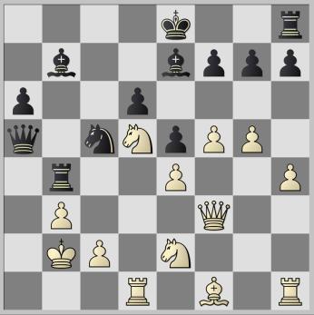 Frits Marell Bonne Faber 1.e4 c5 2.Nf3 d6 3.d4 cxd4 4.Nxd4 Nf6 5.Nc3 a6 6.Bg5 e6 7.f4 Be7 8.Qf3 Qc7 9.0 0 0 Nbd7 10.g4 b5 11.Bxf6 Nxf6 12.g5 Nd7 13.
