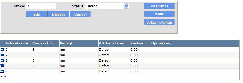 Beheer kosten Producten die retour worden genomen kunnen een status meekrijgen. Voor alle deze statussen kunnen er kosten worden opgegeven.