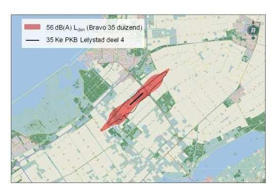 Oppervlakten geluidcontouren Lelystad scenario s PKB + 2 Ke afwijkingsmarge Lelystad = 850 hectare = 1050 hectare Alpha Delta Bravo 20.
