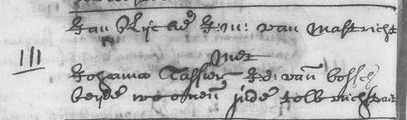 s- Hertogenbosch 7 januari/22 januari 1747 met Johanna SCHERS/SERS/IERS, j.dr. geboren Delft wonende alhier.