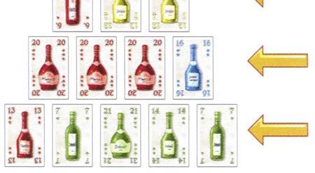 opnieuw kaarten uit zijn hand in zijn wijnkelder afleggen (zie verder: 'Spelverloop') en wel principieel altijd piramidevormig.