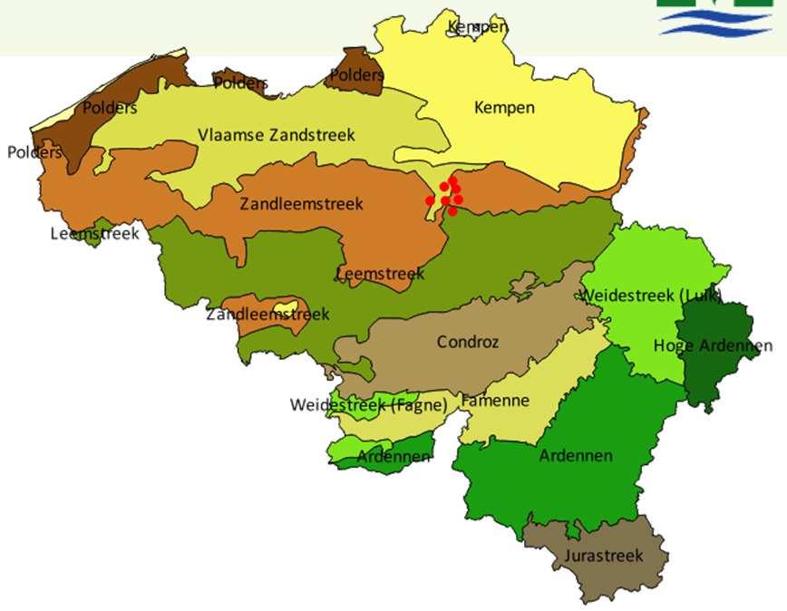 Locatie: Klimaat: Bodem: Studiegebied Vlaanderen middenbelgië, Leuven, Holsbeek, Lubbeek,