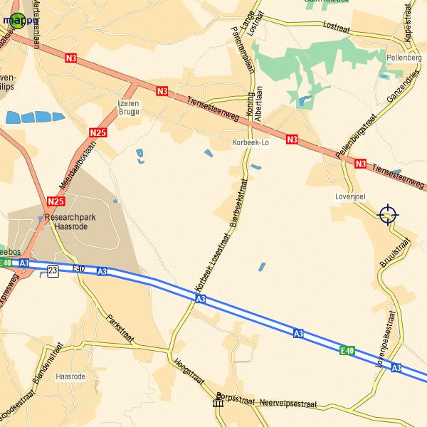 KORTSTE ROUTE NAAR UL E40 richting Leuven, voorbij Bertem rijden, rechtdoor naar Luik (niet de E314 oprijden) Je blijft op de E40 tot aan afrit 23 HAASRODE/BIERBEEK/BRABANTHAL.
