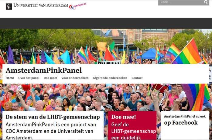 Onderzoeksteam, AmsterdamPinkPanel Het AmsterdamPinkPanel (APP) is een samenwerking met de Universiteit van Amsterdam (UvA). In 2016 is het APP gegroeid naar ruim 1800 panelleden.