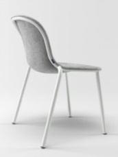 8 de Vorm stoel: L J 2 3 maatwerk ronde tafel B56,5xD57,1xH79 zithoogte 45 topblad D120, kolom ca 10, vloerplaat ca. 74 PET licht grijs / frame wit.