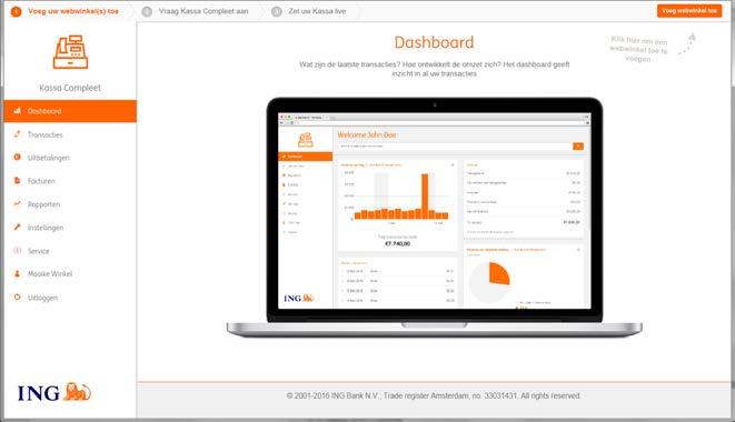 Aanvragen Kassa Compleet Zodra u bent ingelogd in de Kassa Compleet portal kunt u beginnen met het toevoegen van uw webwinkel(s). 1.