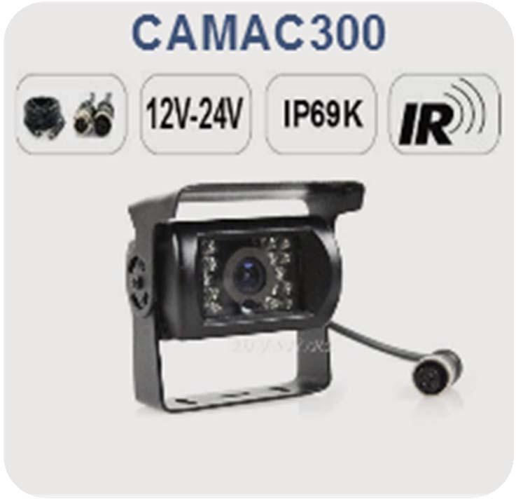 CAMAC300 Infrarood-achteruitrijcamera met verstelbare bevestigingssteun 12V-24V IP69K Infrarood-achteruitrijcamera 12-24V