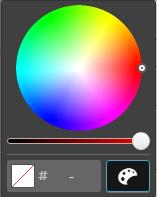 8 Apps beheren 3. Voer een van de volgende handelingen uit: Klik op het kleurenwiel. De kleur verandert en de hexcode voor de kleur wordt bijgewerkt. Sleep de schuifregelaar.