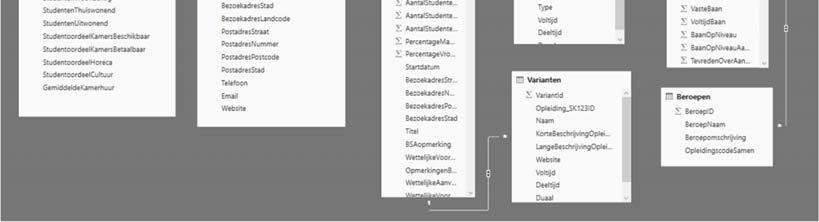 Beroepen Een overzicht van de samenhang van de tabellen is te