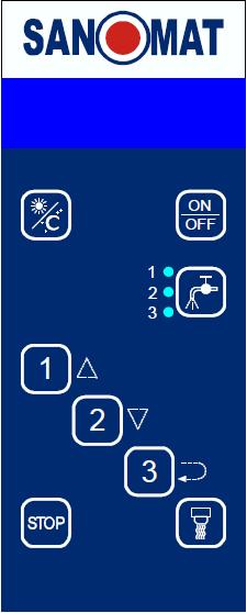 3. GEBRUIK 3.1. Touchscreen De bediening van de Sanomat slagroomautomaat gaat via een praktisch en energiezuinig touchscreen. Voor de bediening volstaat het licht aanraken van de toetsen.