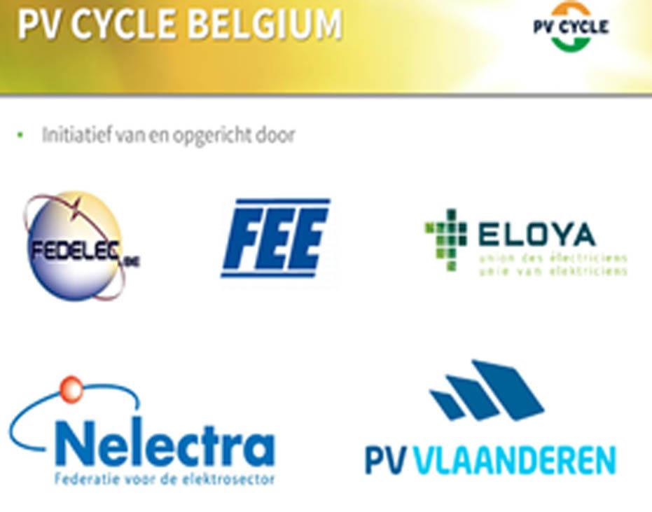 3. Informatie & communicatie PV CYCLE BELGIUM werkt sinds haar oprichting aan het sensibiliseren van partijen die betrokken zijn bij gescheiden inzameling van fotovoltaïsche zonnepanelen, van de