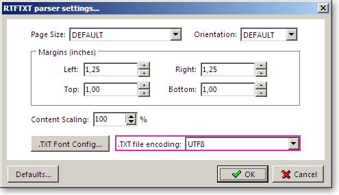 Wijzig de '.TXT file encoding' instelling naar 'UTF8' Sluit vervolgens de parser instellingen. 5.