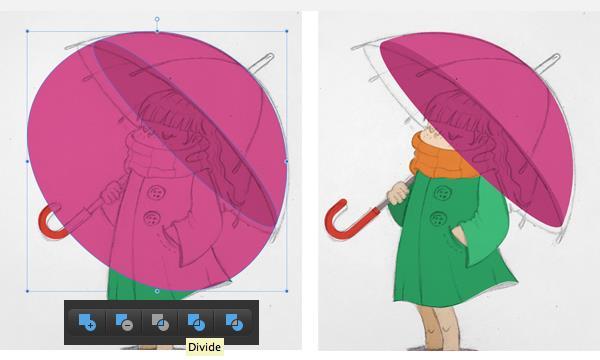 Stap 20 trekt een andere donkere-roze ellips voor het binnenste deel van de paraplu en plaats deze zoals in de screenshot hieronder.