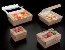 010 Saladedoosje met venster Vierkant Middel 500ml Saladedoosje met venster Vierkant Groot 1000ml 8,5 x 12 x 5,5 cm pak 50 8 12 x 17 x 5,5 cm