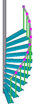 9. Om de handrail uit een buis te maken, kunt u deze modelleren als een polyprofiel.