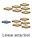 Plugins Linear Array tool Met de plugin Linear array tool kunt u geselecteerde objecten langs meerdere richtingen op gedefinieerde tussenruimten of afstanden kopiëren, bijvoorbeeld traptreden; U