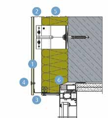 Gevel Aluminium achterconstructie 4 Horizontale raamaansluiting (met ROCKPANEL dagkant) 2 1 3 Detail 2-300 1 ROCKPANEL 8 mm 2 Ventilatieruimte 3 Popnagels volgens specificatie (pag.