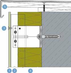 112) 6 Isolatie (bijvoorbeeld ROCKWOOL isolatie) Dakaansluiting (Platdak / daktrim) Detail 2-500 1 ROCKPANEL plaat 8 mm 2 Ventilatiespouw 3  112) 4 Isolatie (bijvoorbeeld ROCKWOOL