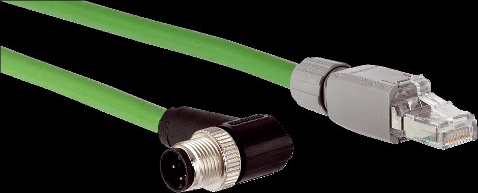 twisted pair, lengte x m Stekkers en kabels Kop A: Contactdoos, M, 5-pins, haaks Kop B: Kabel Kabel: geschikt voor