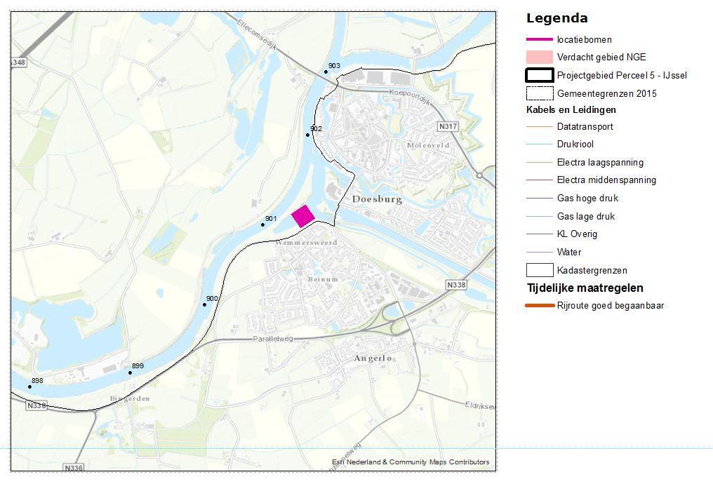 4.6 locatie 3b eigenaren ligging Werkzaamheden De Staat (Fin, RVOB) In een nevengeul nabij Vaalwaard Plaatsen van 7 bomen in water Het betreft hier een zijtak van de IJssel.