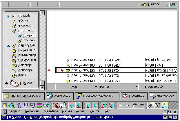 CallPilot Desktop Messaging voor Lotus Notes Wanneer u Lotus Notes opent en u aanmeldt bij CallPilot Desktop Messaging, verschijnt het venster Werkruimte op kantoor.
