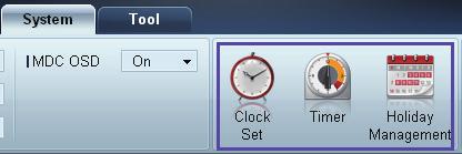 3 MDC gebruiken Tijd Clock Set Hiermee wijzigt u de tijd van het geselecteerde weergaveapparaat