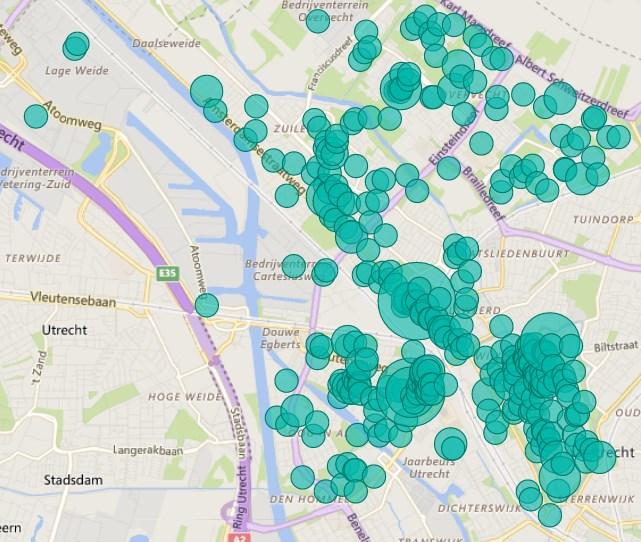 Nachtelijke overlastmeldingen (2015 en 2016) Binnenstad Noordwest- West - Overvecht Het verschil tussen een boa en de politie is dat de boa in een bepaald gebied kan blijven, terwijl de politie vaak