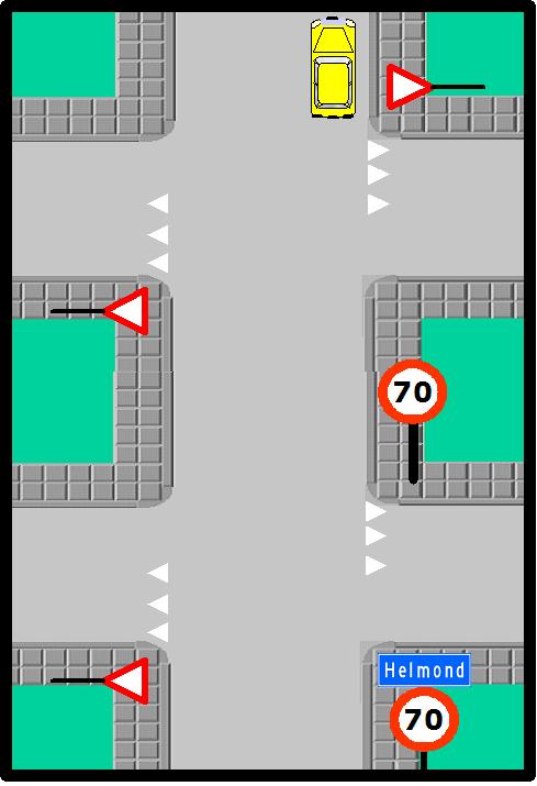 LES 10 snelheid en auto(snel)wegen Snelheid Hoofd regel: Een afwijkende snelheid wordt aangegeven met een bord in dat geval moet dit bord na elke zijweg herhaald worden Snelheid