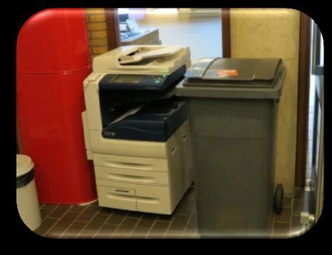 In de blauwe box bij kopieerapparaten in vide Heeft u veel afval, neem