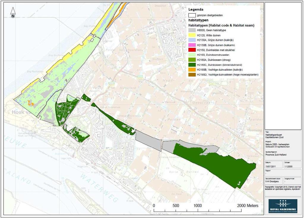 Figuur 32 Habitattypenkaart Kapittelduinen Zuid (Bron: