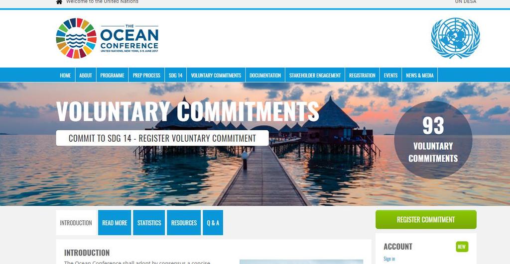 Ocean Conference Voluntary Commitments Handleiding Op https://oceanconference.un.org/commitments/ vind je meer informatie over de Voluntary Commitments.