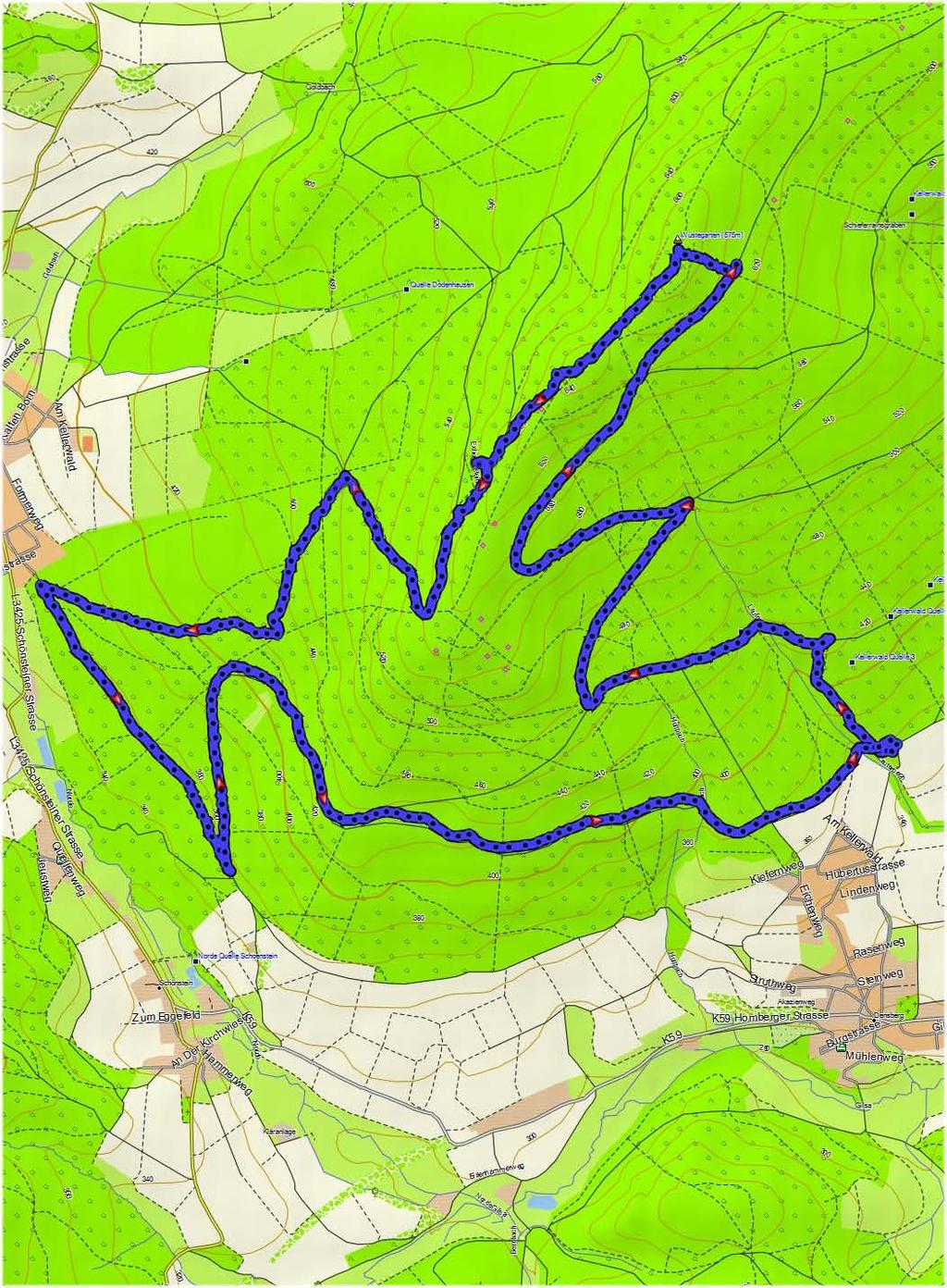 Volledige wandelkaart Densberg