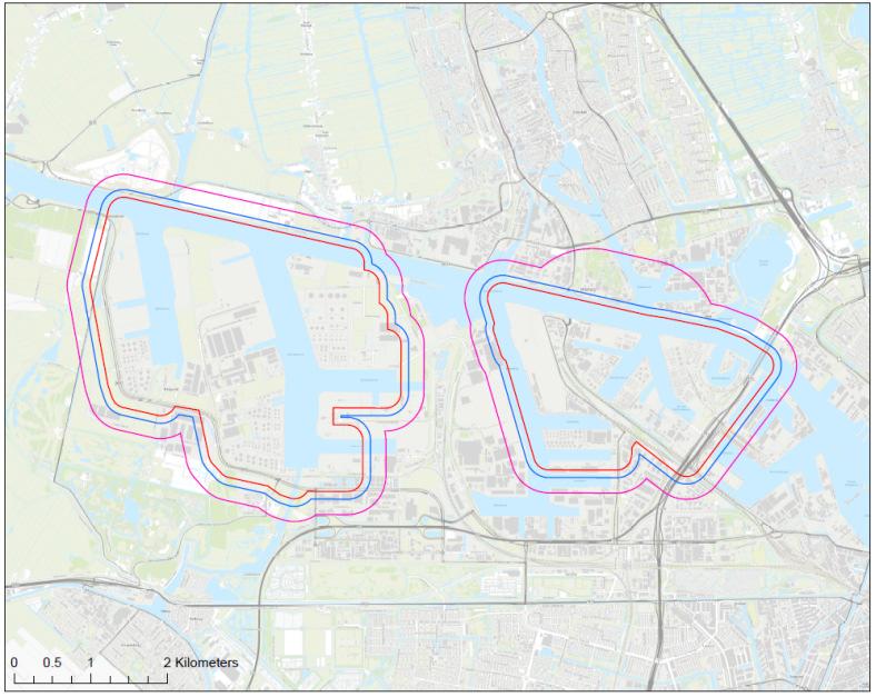 Figuur 7 Aandachtsgebieden Westelijk havengebied Amsterdam alleen zone I als veiligheidsrisicogebied Résumé Bij de vaststelling en toepassing van veiligheidsrisicogebieden zijn er diverse