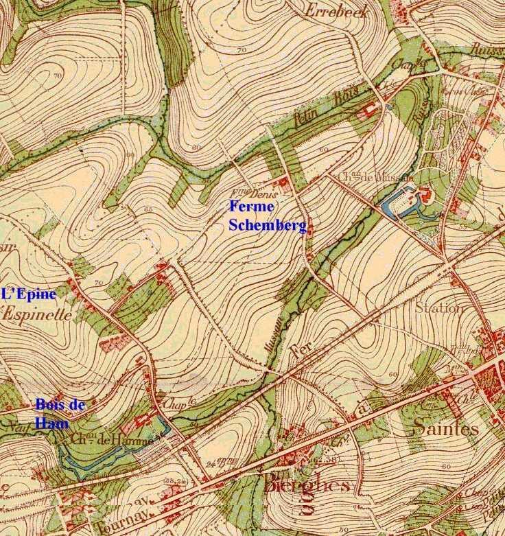 tegenwoordig benoemd als L'Epine. Dit doornig toponiem ligt vlak tegenover de vroegere Brabantse enclave van Bogaarden / Bellingen in het gebied rond Edingen. 6-5.