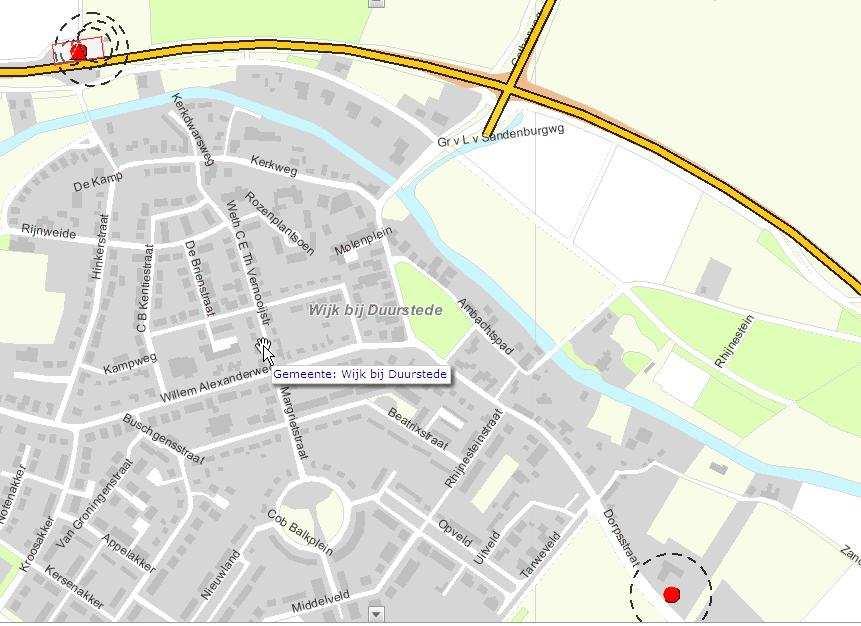 LPG-tankstation Figuur 2 Risicokaart Cothen/plangebied (zwarte stippellijn: 0-6 -contour) met ligging Stookerterrein Figuur 2 laat de risicobronnen zien binnen een straal van 500 m.