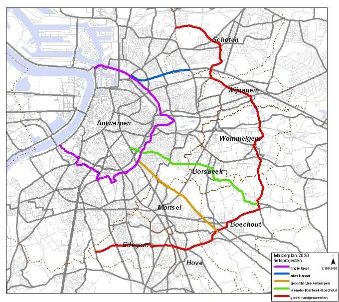 Fietspaden Gordel Randgemeenten, Spoorlijn Lier-Antwerpen en Vremde-Borsbeek-Berchem Ontwerpen van de startnota s afwerken en aan de intergemeentelijke begeleidingscommissie