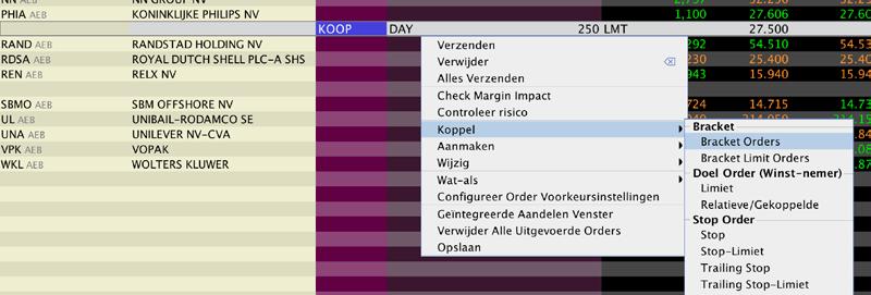 08 SOORTEN ORDERS Geavanceerde orders TRAIL Trailing stoplossorder Een TRAIL (trailing stoporder) is een order waarbij de stopprijs een vast van te voren opgegeven bedrag of percentage onder de