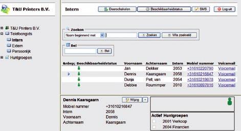 3.2 Zoeken in de telefoongids Contactpersonen of contactgegevens binnen de TELEFOONGIDS kunnen gevonden worden door te zoeken op naam, nummer of emailadres.