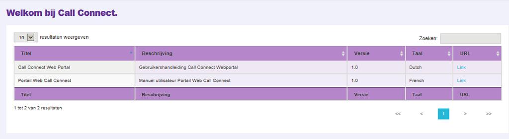 Op het tabblad '' vindt u de gebruikershandleidingen voor Call Connect die u kunt downloaden. Hulp nodig? Raadpleeg de online support-pagina's van onze website op www.proximus.