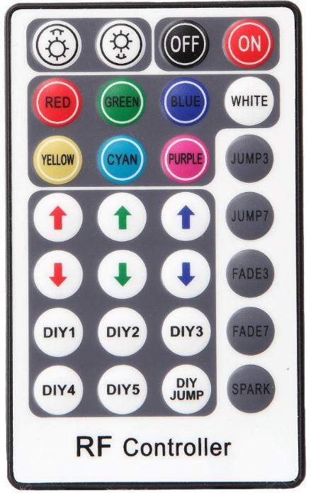 = programmeertoets voor 2-10 eigen gekozen kleuren die verspringen, inclusief geprogrammeerde kleuren op DIY1, DIY2 en DIY3 voorbeeld voor programmeren op knop DIY JUMP: Druk op toets DIY JUMP 3